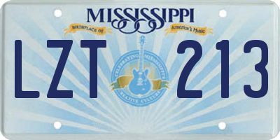 MS license plate LZT213