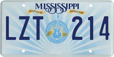 MS license plate LZT214