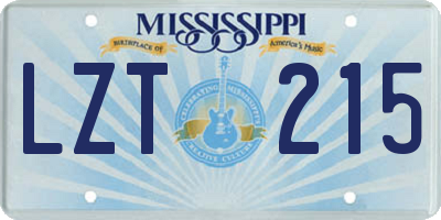 MS license plate LZT215