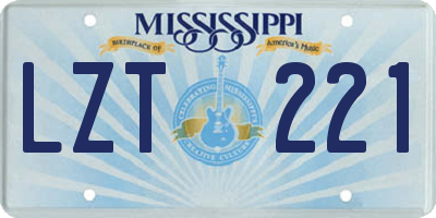 MS license plate LZT221