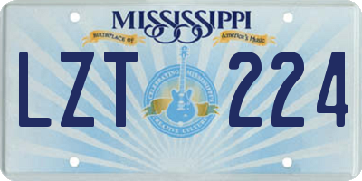 MS license plate LZT224