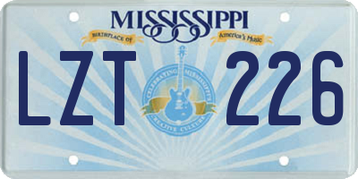MS license plate LZT226
