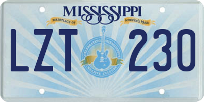 MS license plate LZT230