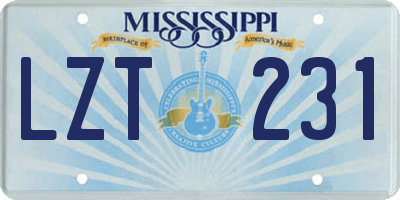 MS license plate LZT231