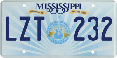 MS license plate LZT232