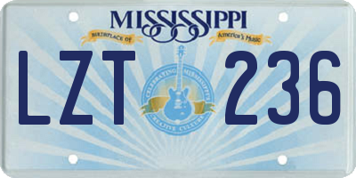 MS license plate LZT236
