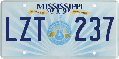 MS license plate LZT237