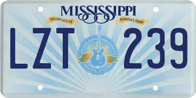 MS license plate LZT239