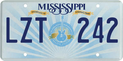 MS license plate LZT242
