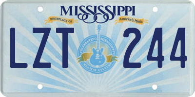 MS license plate LZT244