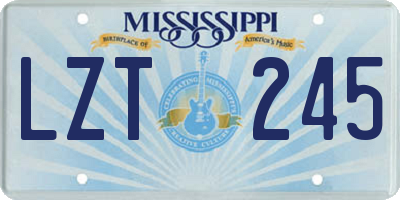 MS license plate LZT245