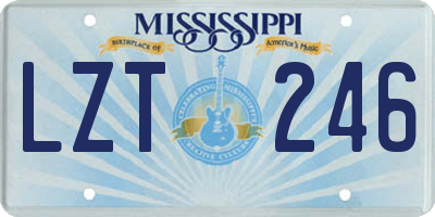 MS license plate LZT246