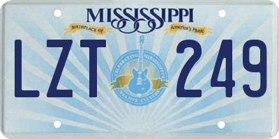 MS license plate LZT249