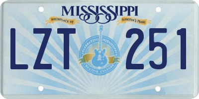 MS license plate LZT251