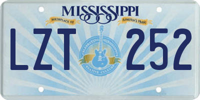 MS license plate LZT252