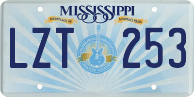 MS license plate LZT253