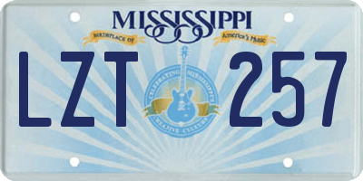 MS license plate LZT257