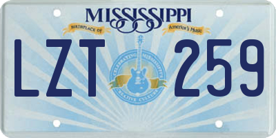 MS license plate LZT259