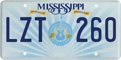 MS license plate LZT260