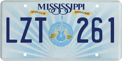 MS license plate LZT261
