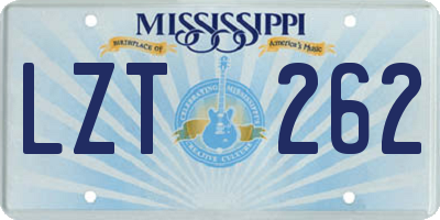 MS license plate LZT262