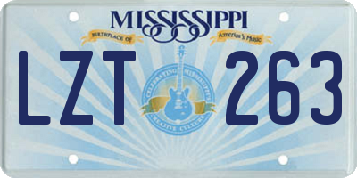 MS license plate LZT263