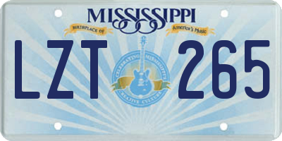 MS license plate LZT265