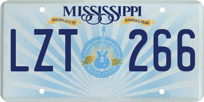 MS license plate LZT266