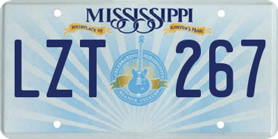MS license plate LZT267