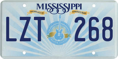 MS license plate LZT268