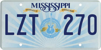 MS license plate LZT270