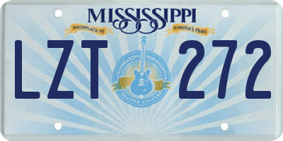 MS license plate LZT272