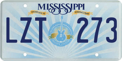 MS license plate LZT273