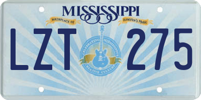 MS license plate LZT275