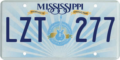 MS license plate LZT277