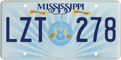 MS license plate LZT278