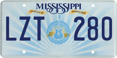 MS license plate LZT280