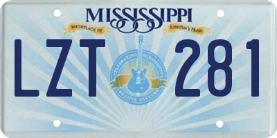 MS license plate LZT281