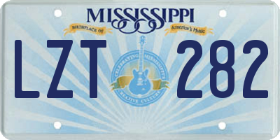 MS license plate LZT282