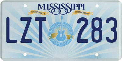 MS license plate LZT283