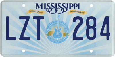 MS license plate LZT284