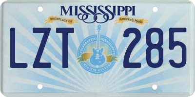 MS license plate LZT285