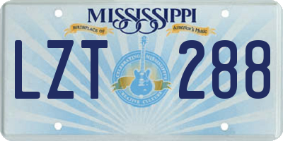 MS license plate LZT288