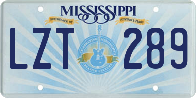 MS license plate LZT289