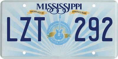 MS license plate LZT292