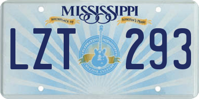 MS license plate LZT293