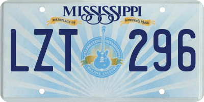 MS license plate LZT296
