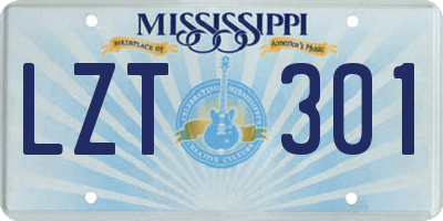 MS license plate LZT301