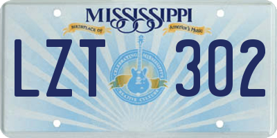 MS license plate LZT302