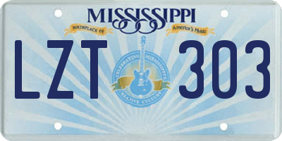 MS license plate LZT303
